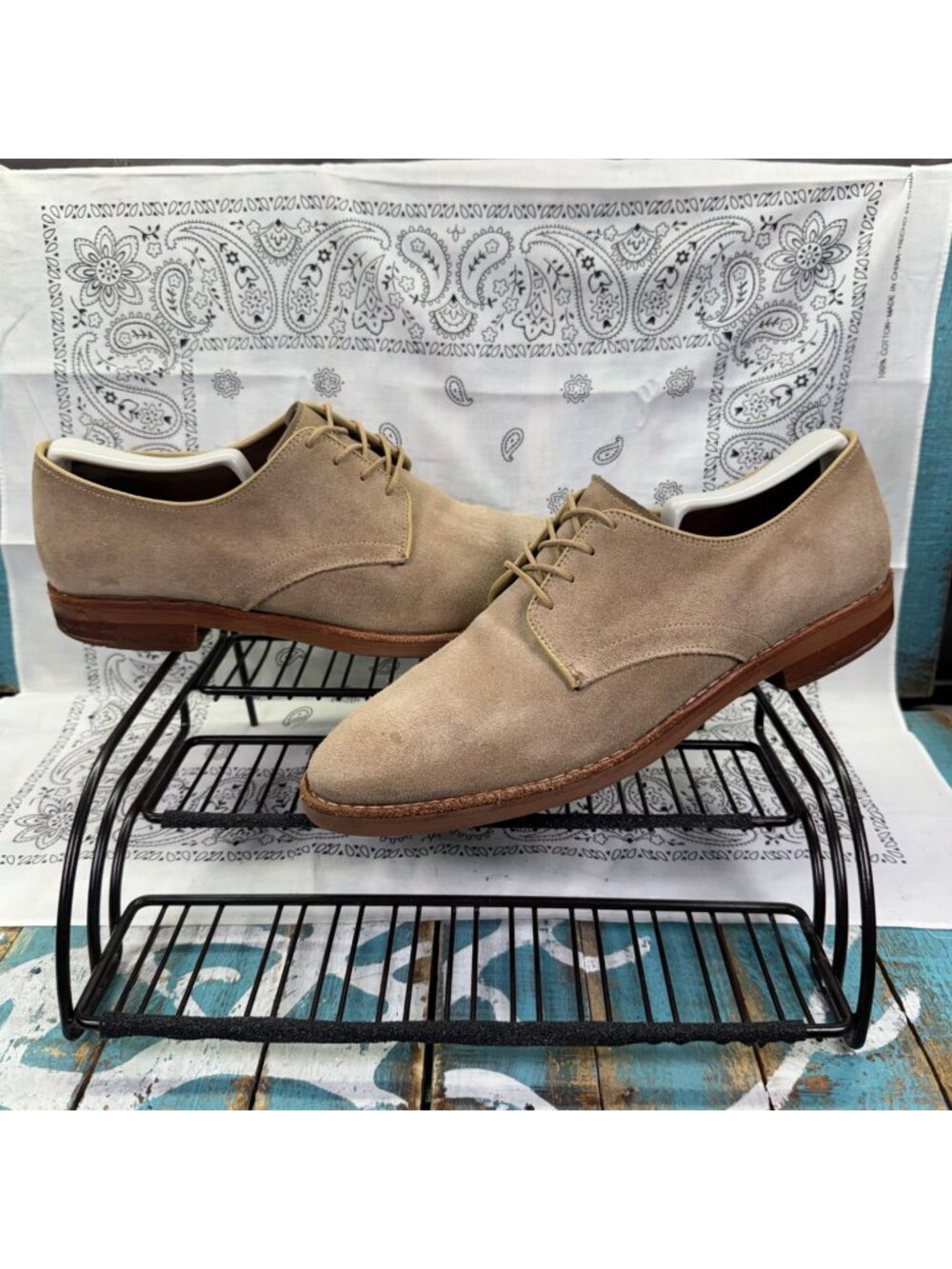 Allen Edmonds Boone Suede Derby D X-Lite Feather Welt Sole Mens Sz 8D